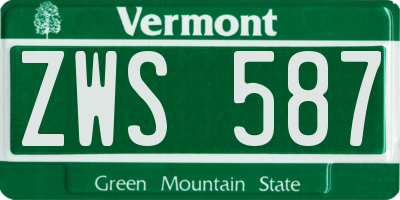 VT license plate ZWS587