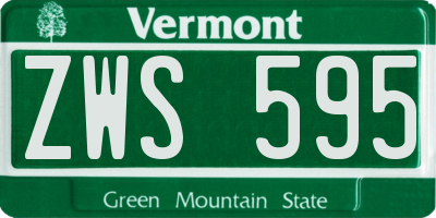 VT license plate ZWS595