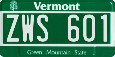 VT license plate ZWS601
