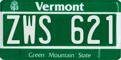VT license plate ZWS621