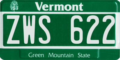 VT license plate ZWS622