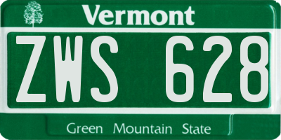 VT license plate ZWS628