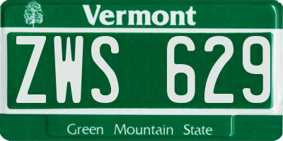 VT license plate ZWS629