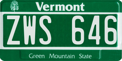 VT license plate ZWS646