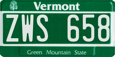 VT license plate ZWS658