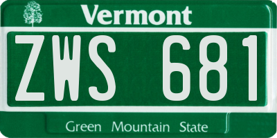VT license plate ZWS681