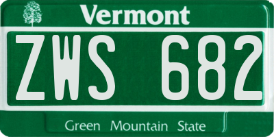 VT license plate ZWS682
