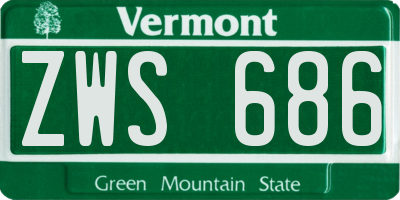 VT license plate ZWS686