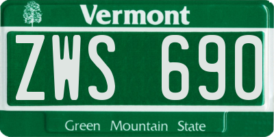 VT license plate ZWS690