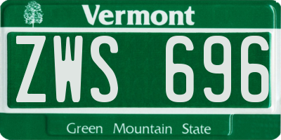 VT license plate ZWS696