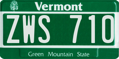 VT license plate ZWS710