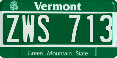 VT license plate ZWS713