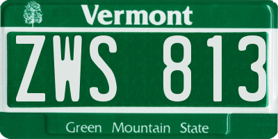 VT license plate ZWS813