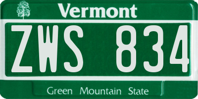 VT license plate ZWS834