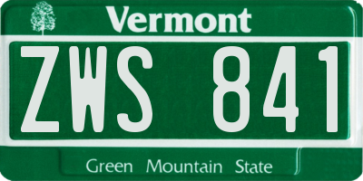 VT license plate ZWS841