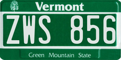 VT license plate ZWS856