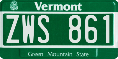 VT license plate ZWS861
