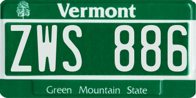 VT license plate ZWS886