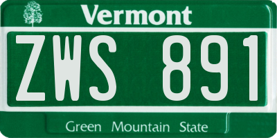 VT license plate ZWS891