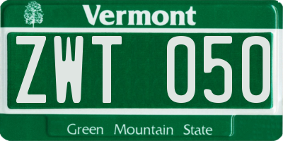 VT license plate ZWT050