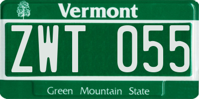 VT license plate ZWT055