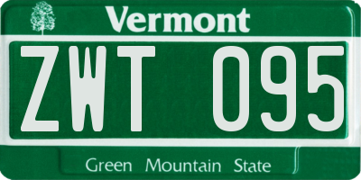 VT license plate ZWT095