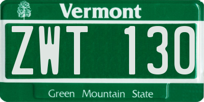 VT license plate ZWT130
