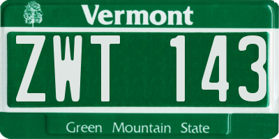 VT license plate ZWT143