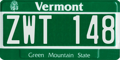 VT license plate ZWT148