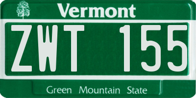 VT license plate ZWT155