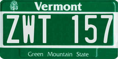 VT license plate ZWT157