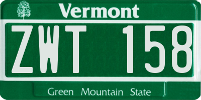 VT license plate ZWT158