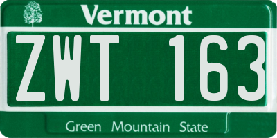 VT license plate ZWT163