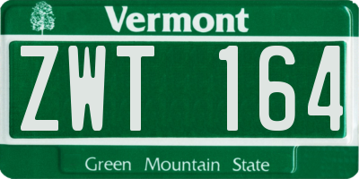 VT license plate ZWT164