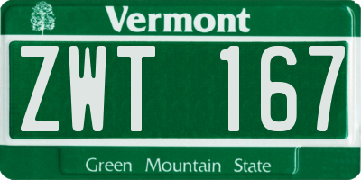 VT license plate ZWT167