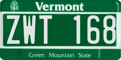 VT license plate ZWT168