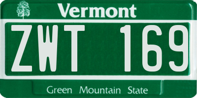 VT license plate ZWT169
