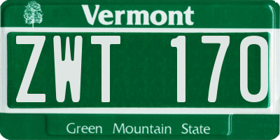 VT license plate ZWT170