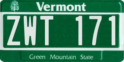 VT license plate ZWT171