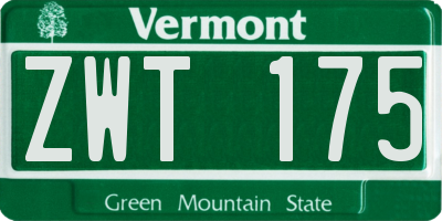 VT license plate ZWT175