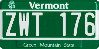 VT license plate ZWT176
