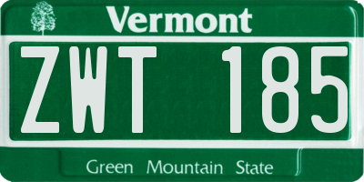 VT license plate ZWT185