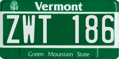 VT license plate ZWT186