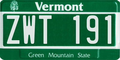 VT license plate ZWT191