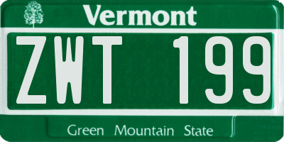 VT license plate ZWT199