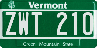 VT license plate ZWT210