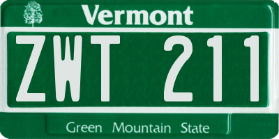 VT license plate ZWT211