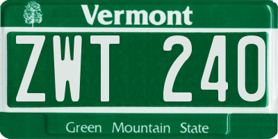 VT license plate ZWT240