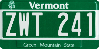 VT license plate ZWT241