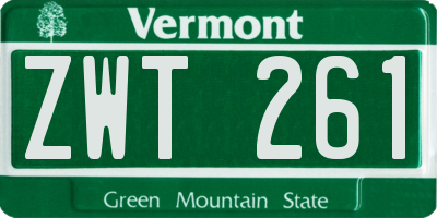 VT license plate ZWT261